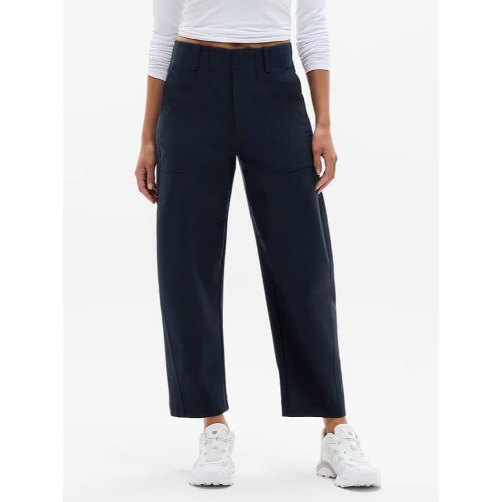 ATHLETA Skyline High Rise Barrel Leg utility Pant  12 | Navy